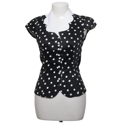 Top (Zwart, Wit) van Miss Candyfloss Elastaan, Polyester, Viscose