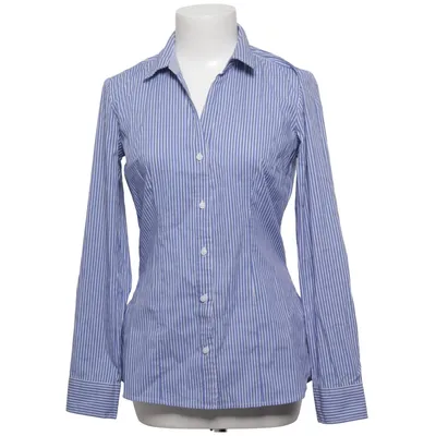 Shirt (Blue, White) from H&M Cotton, Elastane, Polyamide, Polyester