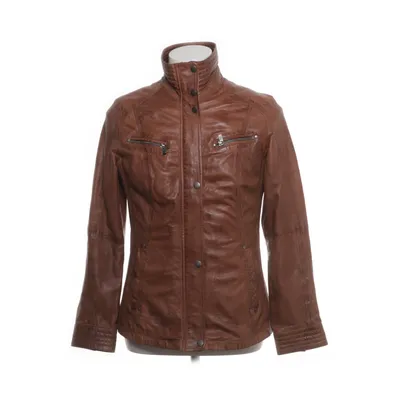 Leather jacket (Brown) from Jilani Collection Polyester, Leather