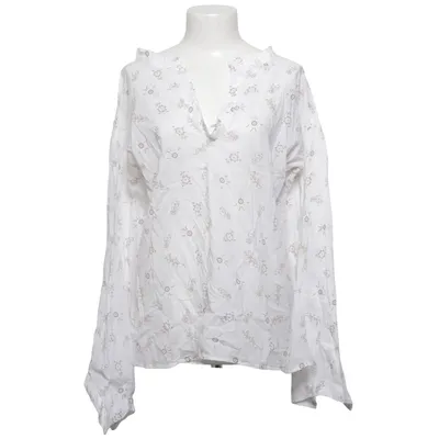 Blouse (White, Brown) from Hunkydory Cotton