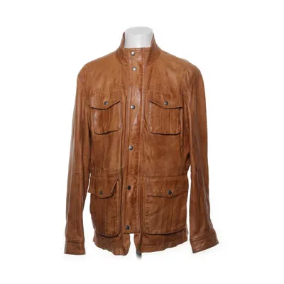 Läderjacka (Brun) från McNeal Bomull, Skinn, Polyester