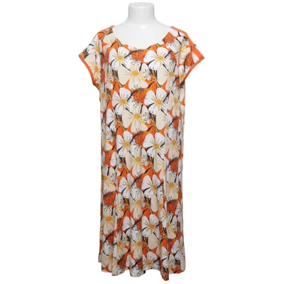 Jurk (Oranje, Wit, Meerkleurig) van Charles Elastaan, Polyester, Viscose