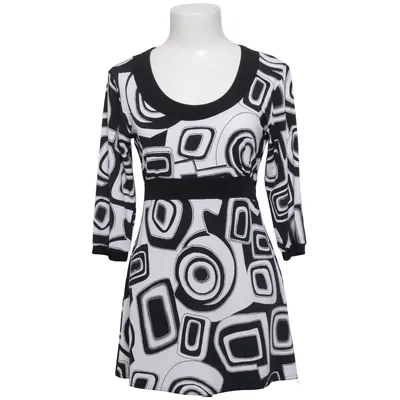Dress (Black, White) from Ecoline Polyester, Viscose