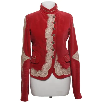 Blazer (Red, Beige) from Carole Fakiel Cotton, Polyester