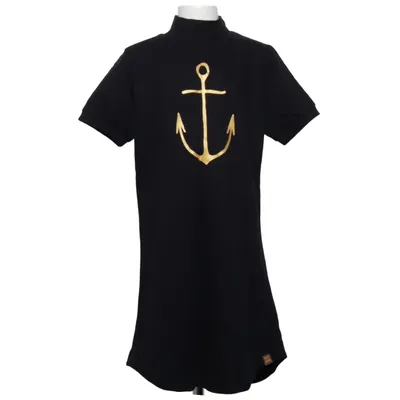 Rollkragenkleid (Schwarz, Gold) von Way .Ink Baumwolle