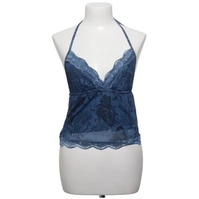 Halter neck top (Blue, Multicolored) from Romwe Elastane, Polyester