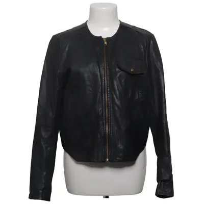 Leather jacket (Black) from BZR by Bruuns Bazaar Cotton, Leather, Polyester