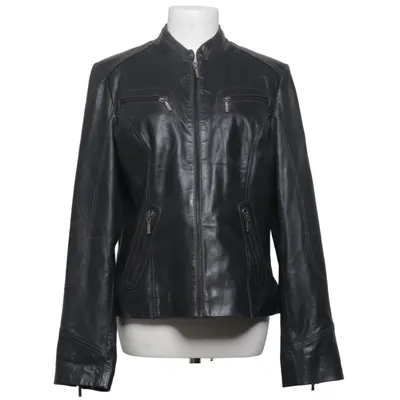 Leather jacket (Black) from Livelo Attitude Cotton, Leather, Polyester