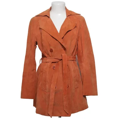 Læderfrakke (Orange) fra Sarah Kern Læder, Polyester