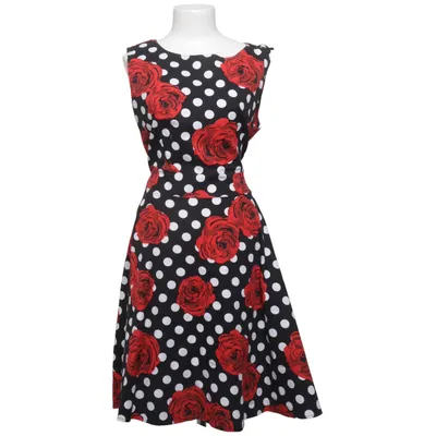 Dress (Black, White, Red) from IHot Cotton