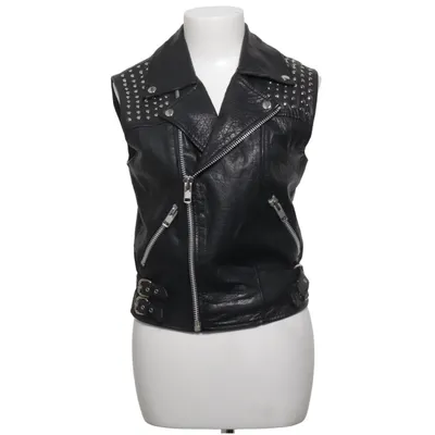 Biker gilet (Zwart) Leer