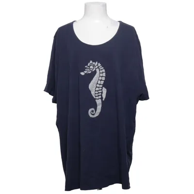 T-shirt (Blå) från Ulla Popken Bomull, Elastan