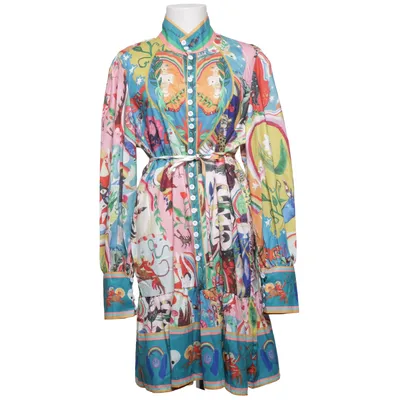 Robe chemise (Multicolore) Lin, Polyester
