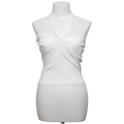 Haltertop (Wit) van Gina Tricot Katoen, Elastaan