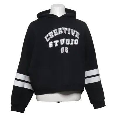 Sweat à capuche (Noir, Blanc) de Woman Coton, Polyester