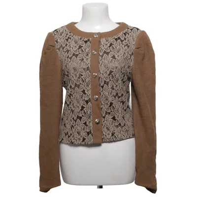 Cardigan (Brown, Beige) from Yumi Polyester, Viscose, Wool