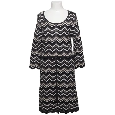 Kleid (Grau, Weiß, Braun) von Isolde Baumwolle, Metallfaser