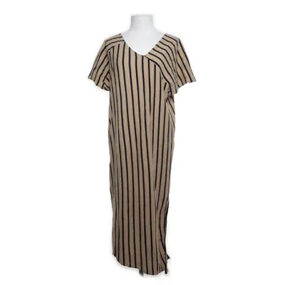 Långklänning (Beige, Svart) från Zara Collection Bomull, Linne