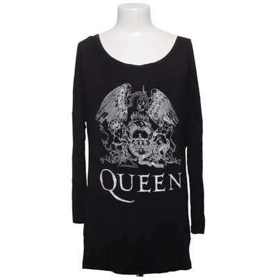 Langærmet t-shirt (Sort) fra Queen Elastan, Viscose