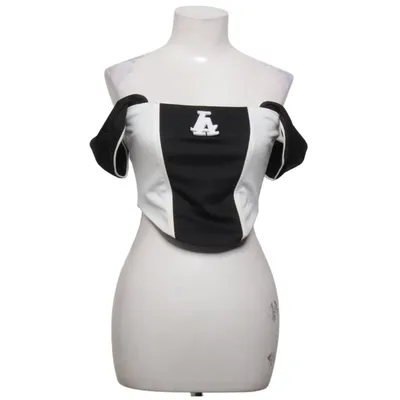 Crop top (Zwart, Wit) van Hello Molly Elastaan, Polyester