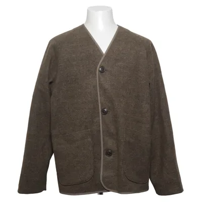 Strickjacke (Braun, Grün) von Uniqlo Acryl, Baumwolle, Polyester, Wolle
