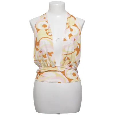 Halterneck top (Gul, Pink, Brun) fra NLY One Elastan, Polyester