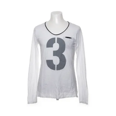 Langærmet t-shirt (Hvid, Sort) fra Penn & Ink