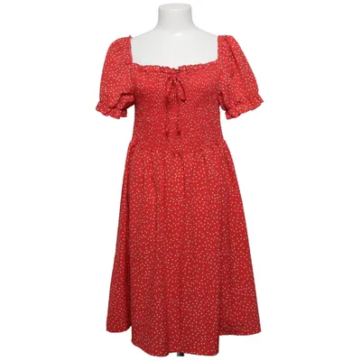 Klänning (Röd, Vit) från Shein Curve Bomull, Polyester