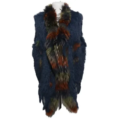 Fur vest (Blue, Multicolored) from Kopenhagen by Andersen Fur