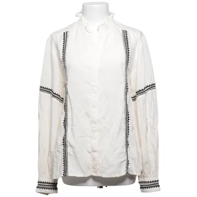 Bluse (Hvid, Sort) fra Indiska Polyester, Viscose
