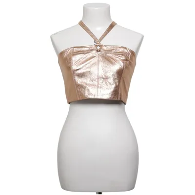 Haut dos-nu (Or) de NK Élasthane, Cuir, Polyester