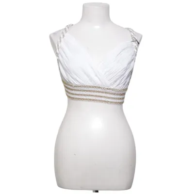 Halter neck top (White, Gold) from Olympic Cotton