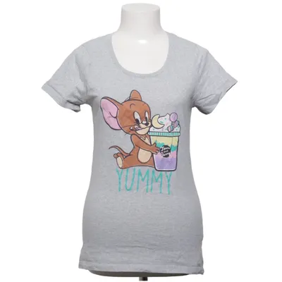 T-shirt (Gris, Multicolore) de Tom and Jerry Coton, Polyester