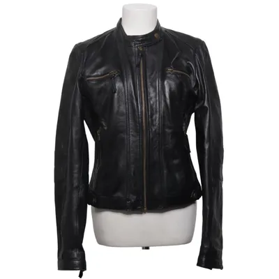 Leather jacket (Black) from Saint Tropez Cotton, Leather, Polyester