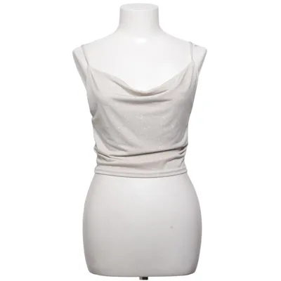 Crop top (Beige, Guldfärgad) från Miss Selfridge Elastan, Polyester
