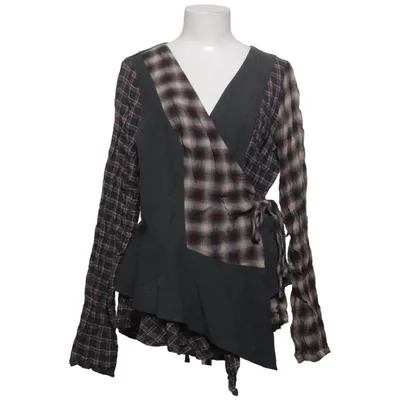 Wrap blouse (Gray, Brown) from Olars Ulla Cotton, Elastane