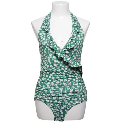Maillot de bain une pièce (Vert, Blanc) de Ganni Swimwear