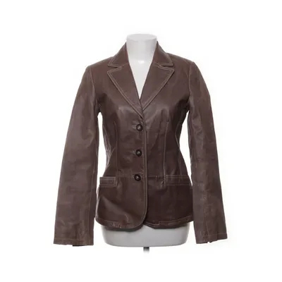 Leather blazer (Brown) from Lindex Leather, Polyester