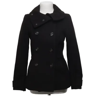 Pea coat (Black) from H&M Elastane, Polyester, Viscose