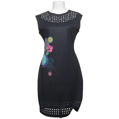 Kjole (Sort, Flerfarvet) fra Desigual Elastan, Polyester