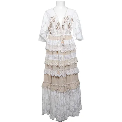 Strandklänning (Beige, Vit, Flerfärgad) från Boho Bomull