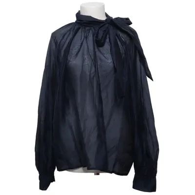 Sløjfebluse (Blå) fra Forza Polyester, Tencel