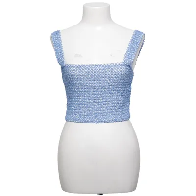 Crop top (Blå, Vit) från Zara Bomull, Elastan, Viskos