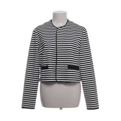Blazer (Blue, White) from Laura Torelli Collection Polyester, Viscose, Elastane