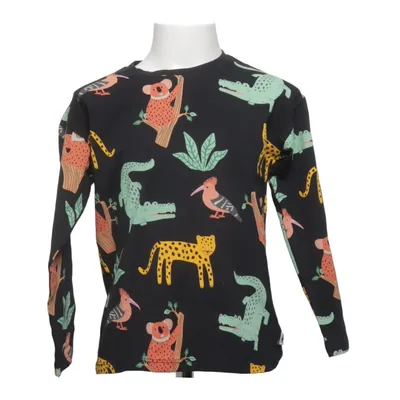 Långärmad t-shirt (Svart, Flerfärgad) från Lindex Bomull, Elastan