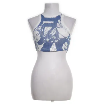 Crop top (Blue, White) from Edikted Cotton, Elastane