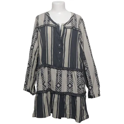Dress (Gray, Beige) from Ulla Popken Cotton, Viscose