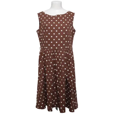 Klänning (Brun, Vit) från Lindy Bop Bomull, Elastan, Polyester