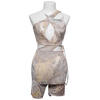Jumpsuit (Brown, Multicolored) from NA-KD Art Elastane, Polyester