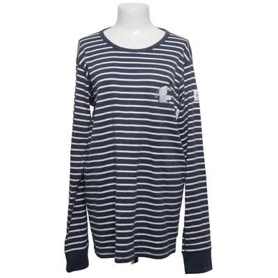 Långärmad t-shirt (Blå, Vit) från Polarn O. Pyret Ekologisk bomull